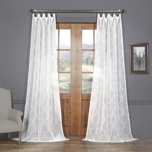 Drape Marietta Patterned White Sheer Curtain 1 Panel